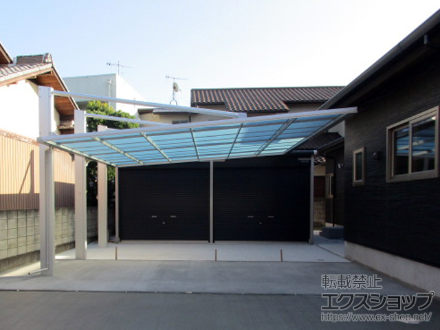 福岡県行橋市ののカーポート ダブルフェース 側面支持タイプ 積雪〜20cm対応 施工例
