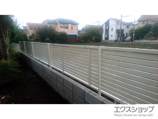 東京都小平市ののフェンス・柵 プレスタフェンス 7Y型 横スリット フリーポールタイプ 施工例