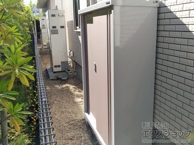 大阪府堺市のの物置・屋外倉庫 シンプリー 一般型 1320×415×1603 MJX-134D-P-AR 施工例