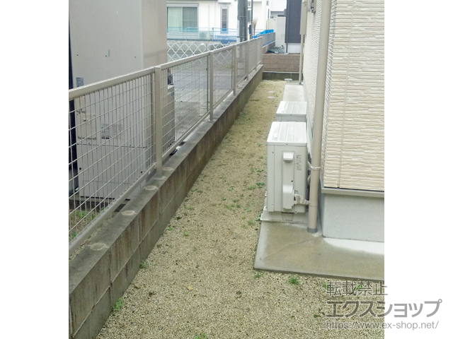 熊本県菊池郡大津町ののフェンス・柵 シンプレオフェンスM2型 縦井桁メッシュ 自由柱施工 施工例