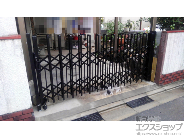 岡山県倉敷市ののカーゲート トリップゲート ペットガード型 ノンレール 片開き 26S 施工例