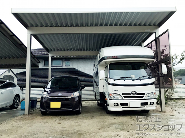 広島県広島市ののカーポート ジーポートneo 積雪100cmAタイプ 2台用 4本柱 積雪〜100cm対応 施工例