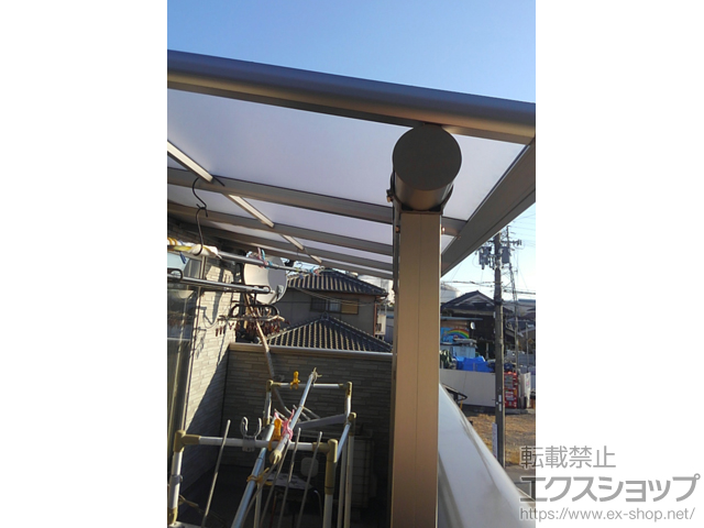 兵庫県姫路市ののバルコニー・ベランダ屋根 プレシオステラス F型 屋根タイプ 単体 積雪〜20cm対応 施工例