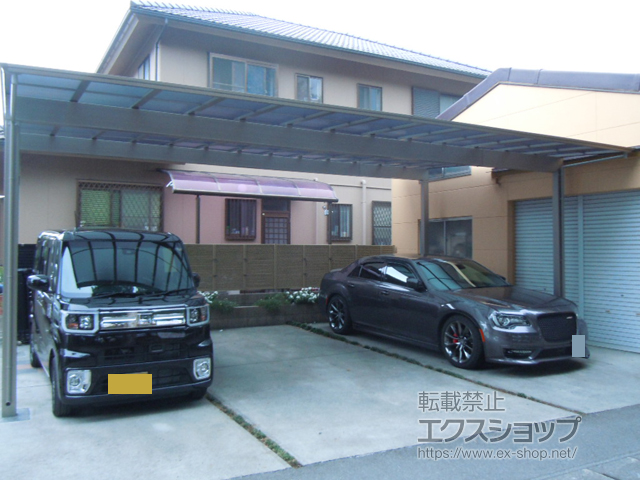 静岡県沼津市ののカーポート アーキデュオ ワイド 3台用 施工例