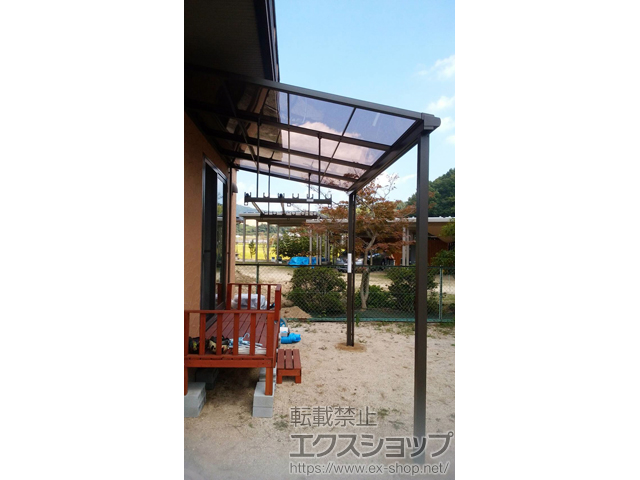 岡山県岡山市ののテラス屋根 スピーネ F型 テラスタイプ 単体 積雪〜20cm対応 施工例