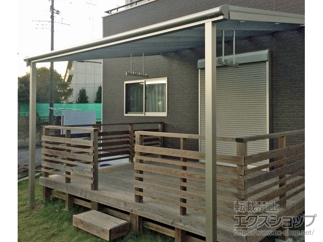 埼玉県久喜市ののテラス屋根 ヴェクターテラス F型 ビッグサイズ 単体 積雪〜20cm対応 施工例