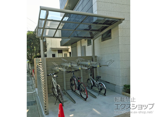 東京都大田区ののサイクルポート・駐輪場 ネスカRミニ (ラウンドスタイル) 積雪〜20cm対応 施工例