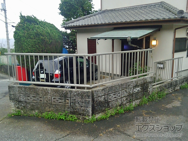 静岡県熱海市ののフェンス・柵 ミエッタフェンス 防犯たて格子タイプ 自由柱施工 施工例