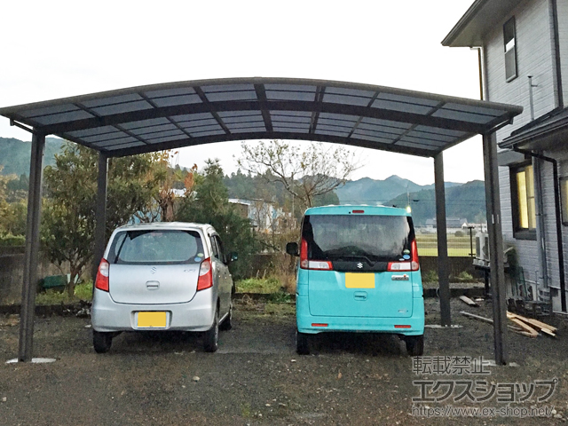 三重県南牟婁郡紀宝町ののカーポート ネスカR (ラウンドスタイル) ワイド 積雪〜20cm対応 施工例