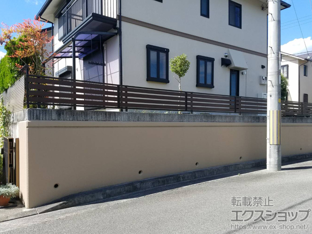 兵庫県川辺郡猪名川町ののフェンス・柵 モクアルフェンス 横板タイプ 自由柱施工 施工例