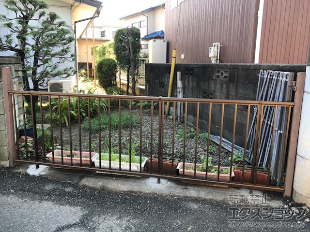 埼玉県さいたま市ののフェンス・柵 ミエッタフェンス 防犯たて格子タイプ 自由柱施工 施工例