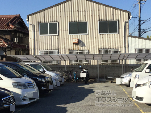 大阪府豊中市ののカーポート プレシオスポート 縦3連棟 積雪〜20cm対応 施工例
