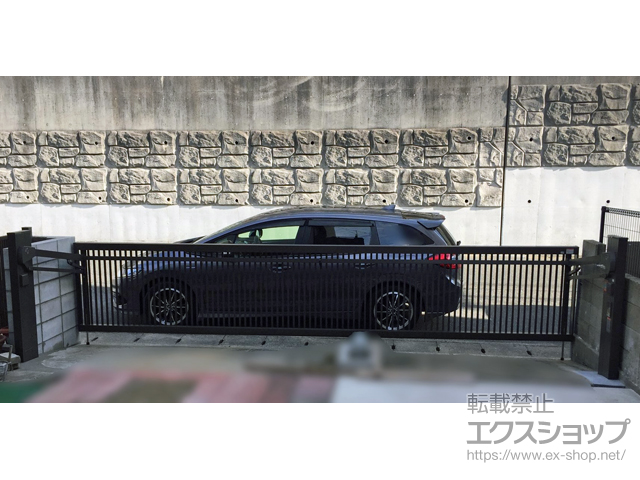 福岡県糸島市ののカーゲート ワイドオーバードアS2型 電動式 施工例