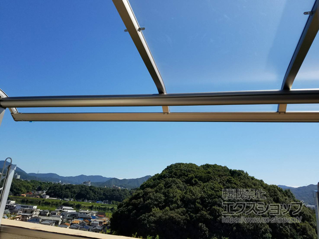 広島県広島市ののバルコニー・ベランダ屋根 プレシオステラス R型 屋根タイプ 単体 積雪〜20cm対応 施工例