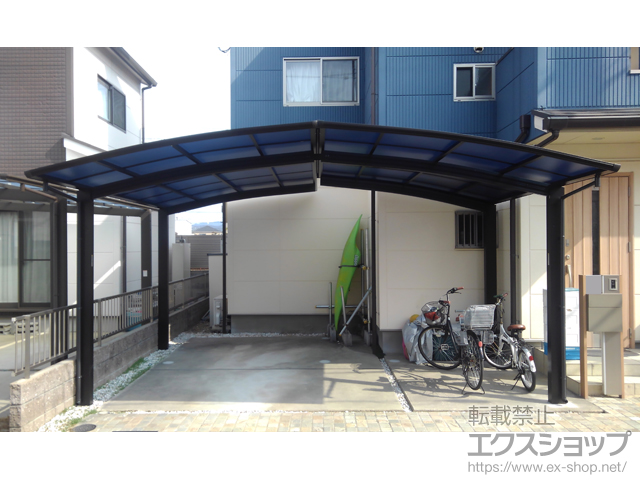 京都府京田辺市ののカーポート プレシオスポート M合掌 積雪〜20cm対応 施工例