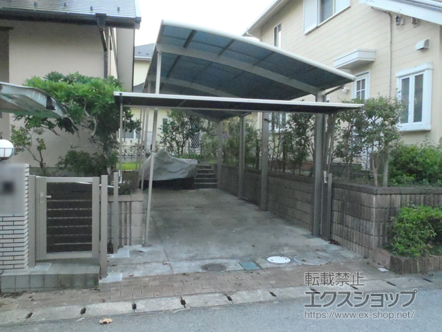 千葉県大網白里市ののカーポート ネスカR (ラウンドスタイル) 縦連棟 積雪〜20cm対応 施工例