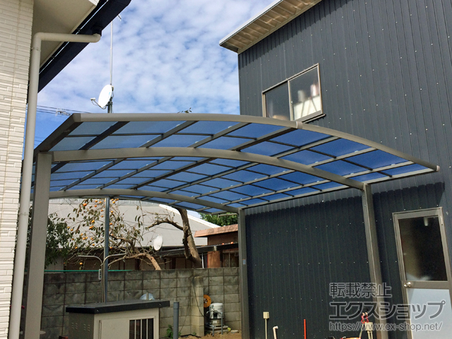 千葉県山武市ののカーポート ネスカR (ラウンドスタイル) ワイド 積雪〜20cm対応 施工例