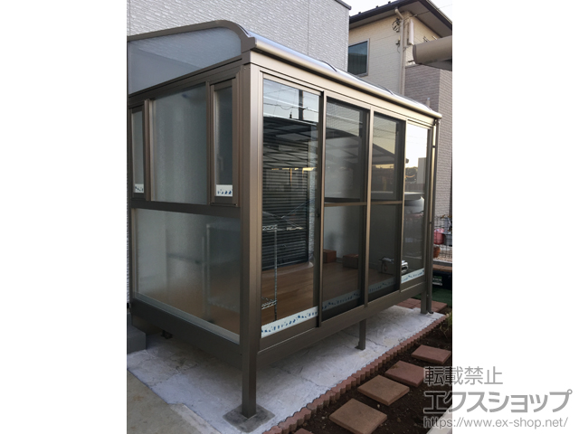 千葉県松戸市ののテラス囲い・サンルーム サニージュ R型 床納まり ランマ無 積雪〜50cm対応 施工例