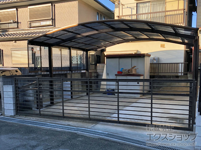 兵庫県尼崎市ののカーゲート ワイドオーバードアS1型 電動式 施工例