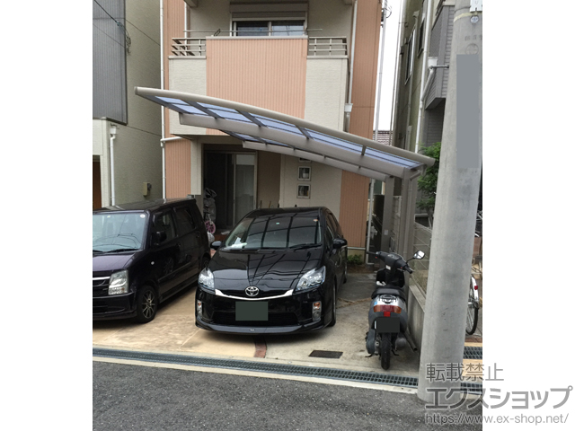 大阪府枚方市ののカーポート ネスカR (ラウンドスタイル) 積雪〜20cm対応 施工例