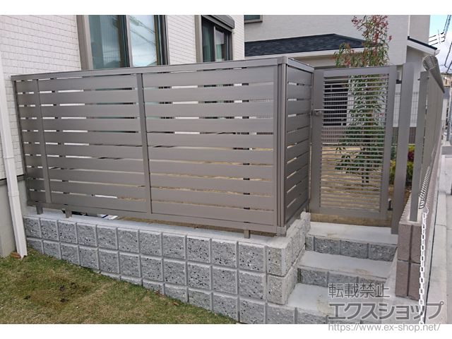 大阪府堺市のLIXIL リクシル(新日軽)のフェンス・柵 セレビューフェンス R3型 自在柱 施工例