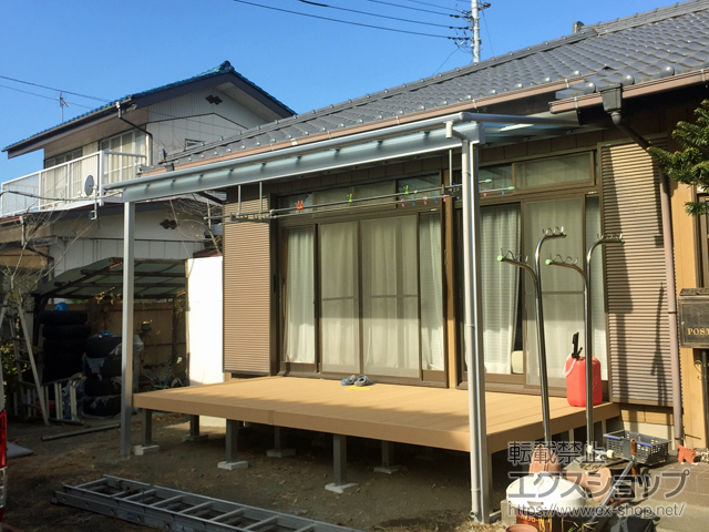 群馬県伊勢崎市ののウッドデッキ リウッドデッキ 200 施工例