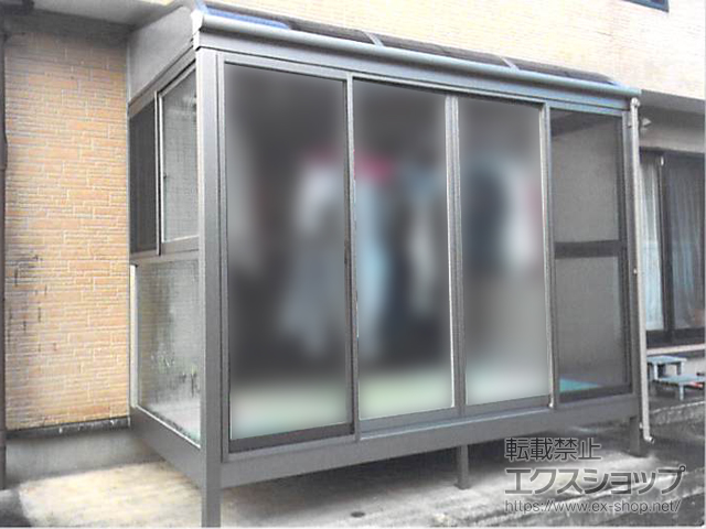 福島県福島市ののテラス囲い・サンルーム サニージュ R型 床納まり ランマ無 積雪〜50cm対応 施工例