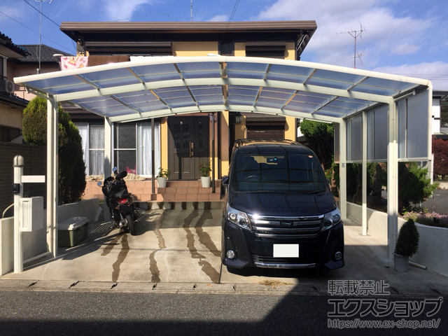 千葉県千葉市ののカーポート ネスカR (ラウンドスタイル) ワイド 積雪〜20cm対応 施工例