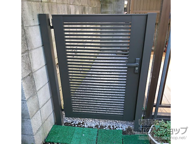 東京都板橋区のの門扉 ライシス門扉 1型 細横桟 片開き 柱使用 施工例