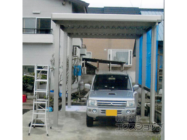 北海道美唄市ののカーポート ジーポートneo Aタイプ 角柱6本仕様 積雪〜150cm対応 施工例