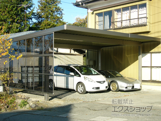 長野県伊那市ののカーポート テリオスポートIII 1500 3台用 角柱4本 積雪〜50cm対応 施工例
