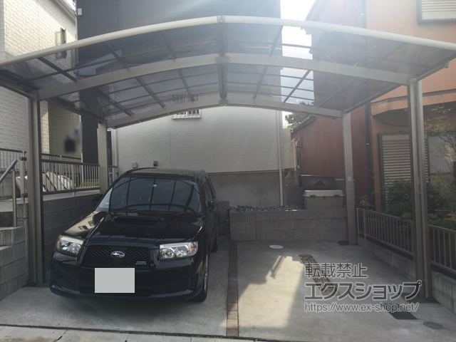 愛知県名古屋市ののカーポート ネスカR (ラウンドスタイル) M合掌 積雪〜20cm対応 施工例