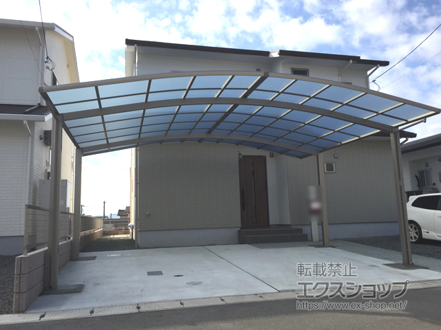 熊本県菊池郡大津町ののカーポート ネスカR (ラウンドスタイル) ワイド 積雪〜20cm対応 施工例