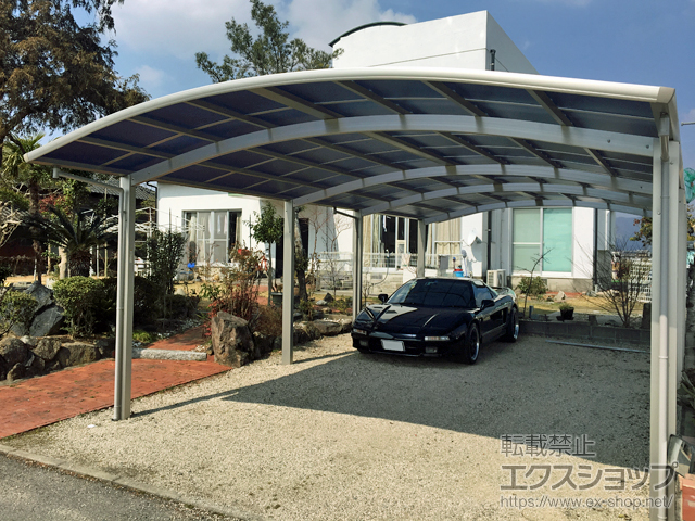 佐賀県佐賀市ののカーポート プレシオスポート ワイド 縦連棟 積雪〜20cm対応 施工例