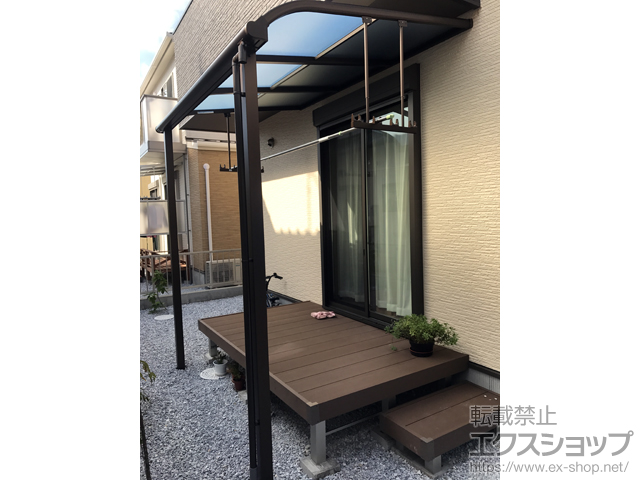 山口県下関市ののテラス屋根 ヴェクターテラス R型 テラスタイプ 単体 積雪〜20cm対応 施工例