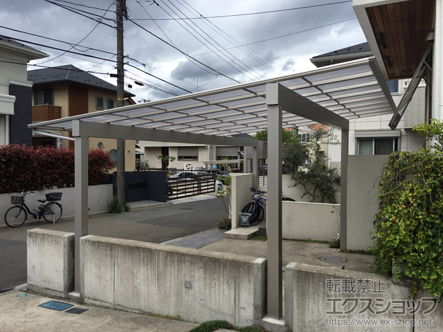 神奈川県横浜市ののカーポート エフルージュ ツイン 積雪〜20cm対応*梁延長（梁1本/8ｍ以下） 施工例