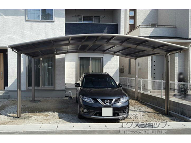 兵庫県姫路市ののカーポート ネスカR (ラウンドスタイル) ワイド 積雪〜20cm対応 施工例