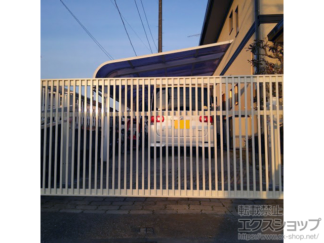 茨城県筑西市ののカーゲート オーバードアS2型 電動式 施工例