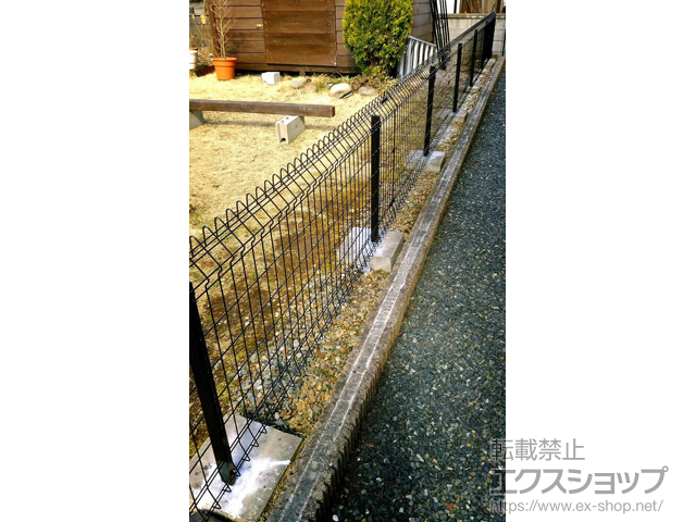 宮城県大崎市ののフェンス・柵 メッシュフェンスG10-R 自在柱 施工例