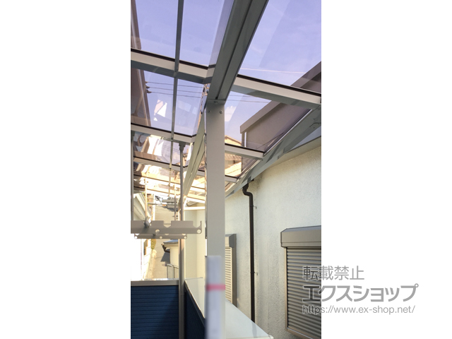 大阪府箕面市ののバルコニー・ベランダ屋根 スピーネ F型 屋根タイプ 連棟 積雪〜20cm対応 施工例