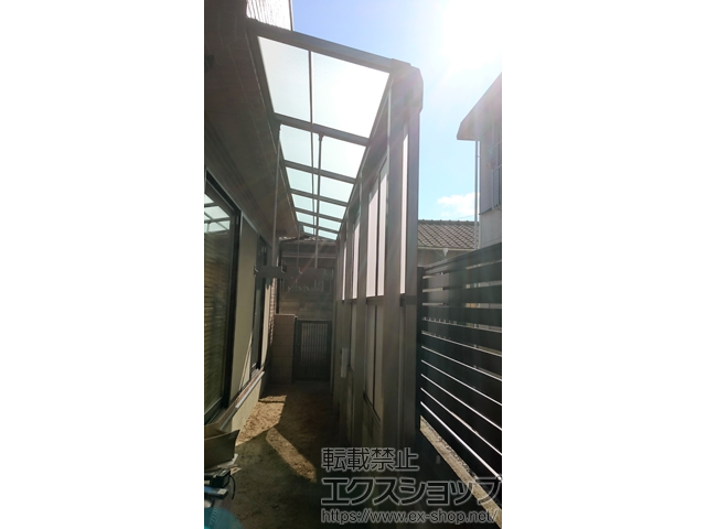 岡山県岡山市ののテラス屋根 スピーネ F型 テラスタイプ 連棟 積雪〜20cm対応 施工例