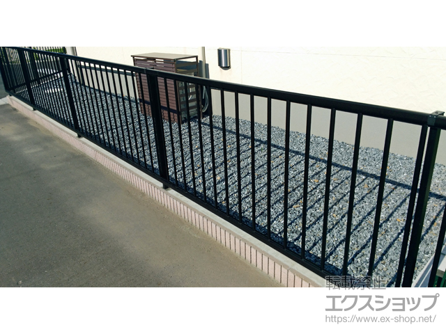 茨城県東茨城郡茨城町ののフェンス・柵 ミエッタフェンス 防犯たて格子タイプ 自由柱施工 施工例