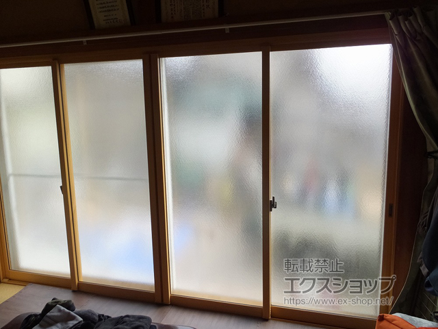 静岡県御殿場市のの玄関ドア、二重窓（内窓） インプラス ダストバリア仕様 引違い窓 4枚建 アジャスト上枠 施工例