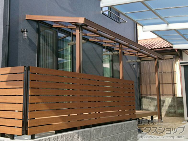 大分県大分市ののテラス屋根 シュエット テラスタイプ 連棟 積雪〜20cm対応 施工例