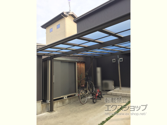 岐阜県岐阜市ののカーポート ソリッドポート ワイド 積雪〜20cm対応 施工例