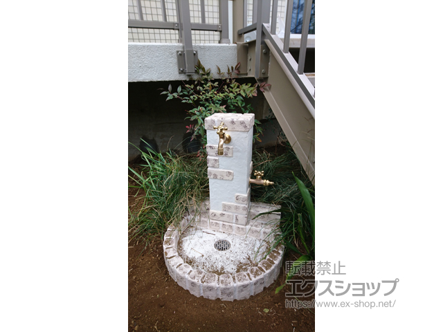 千葉県千葉市のの立水栓・ガーデンシンク 立水栓ユニット レトロブリックタイプ 施工例