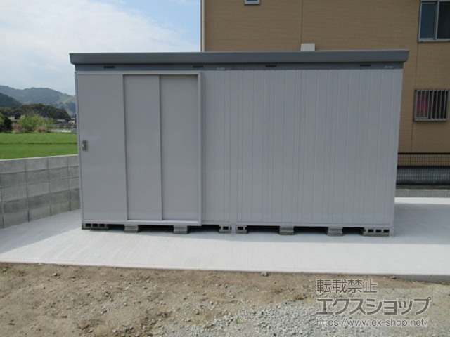 福岡県うきは市のの物置・屋外倉庫 断熱物置 ネクスタプラス 扉タイプ 一般型 4420×2210×2375 NXP-98HT-MG 施工例