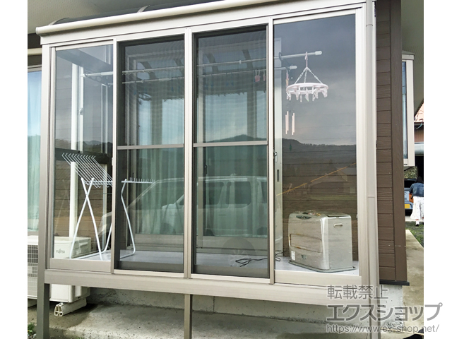 岡山県真庭市ののテラス囲い・サンルーム サニージュ R型 床納まり ランマ無 積雪〜100cm対応 施工例