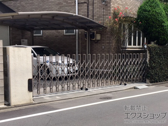 東京都世田谷区ののカーゲート ニューハピネスHG 片開き アルミタイプ 電動式 施工例