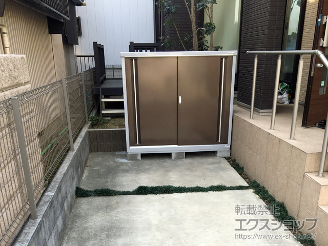 埼玉県越谷市のの物置・屋外倉庫 シンプリー 一般型 1520×515×1303 MJX-155C-TB 施工例